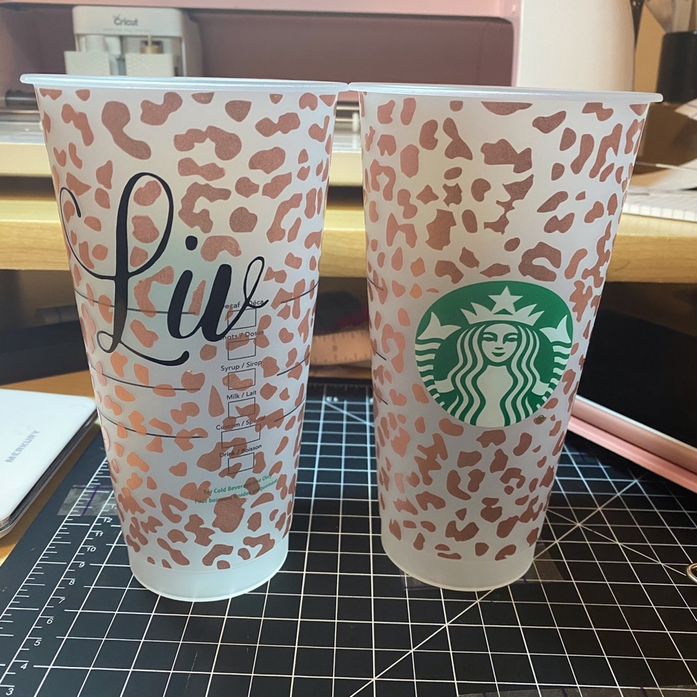 CUP SALE🎈Cheetah/leopard Print Starbucks Cold Cup - Picture 4 of 8